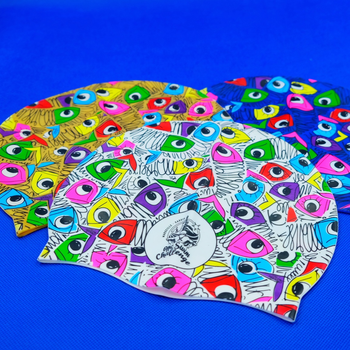 Bonnets De Natation Personnalisés Pour Enfants - Tissu élastique à Séchage Rapide, Avec Nom - 5 Tailles, Pour Piscine, Plage - 10